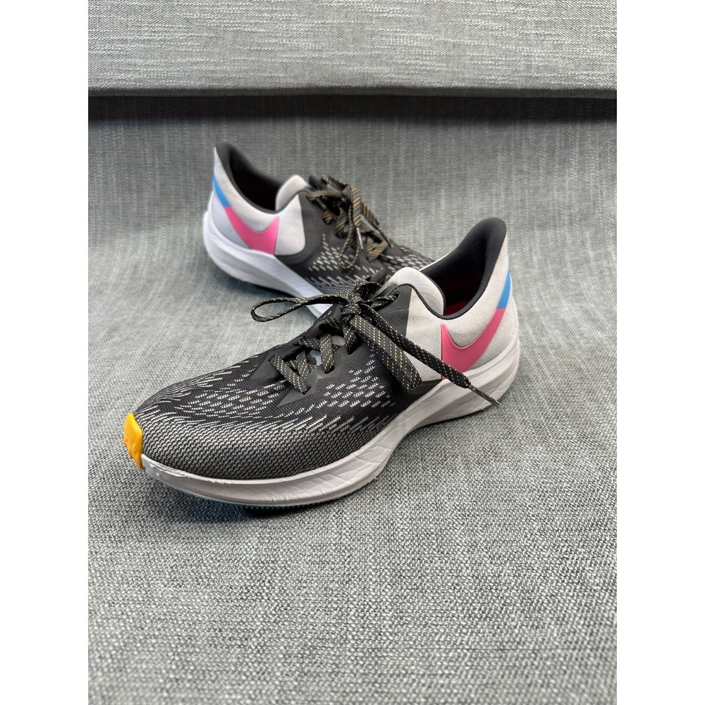Nike Zoom Winflo 6 CU4825-001 Womens 9 Running Shoes Black Gray Athletic Sneaker